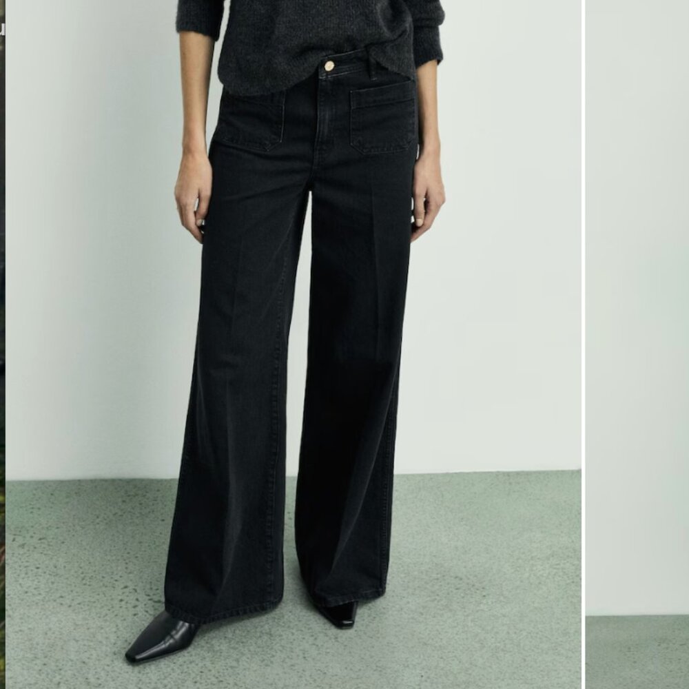 NWT Mango Wide leg jeans with pockets Size EU 32